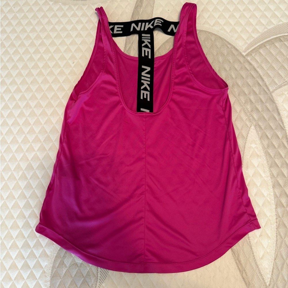 Nike Women's Hot Pink Performance Tank with Branded Racerback - Picture 2 of 4